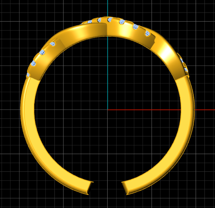 Infinity Diamond Ring Low-poly 3D model_1