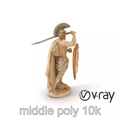 Heroic Achilles Sculpture Warrior Detail model pack Low-poly 3D model