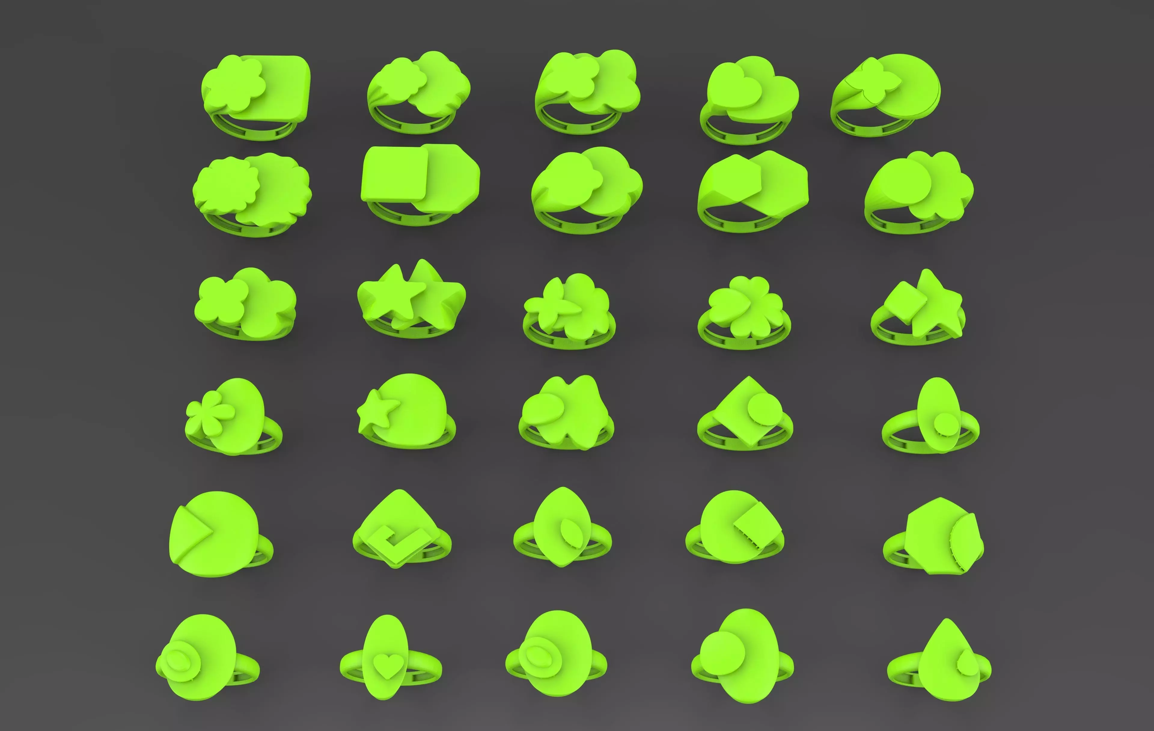 30 New Rings Hight Quality 3dm stl 3D print model