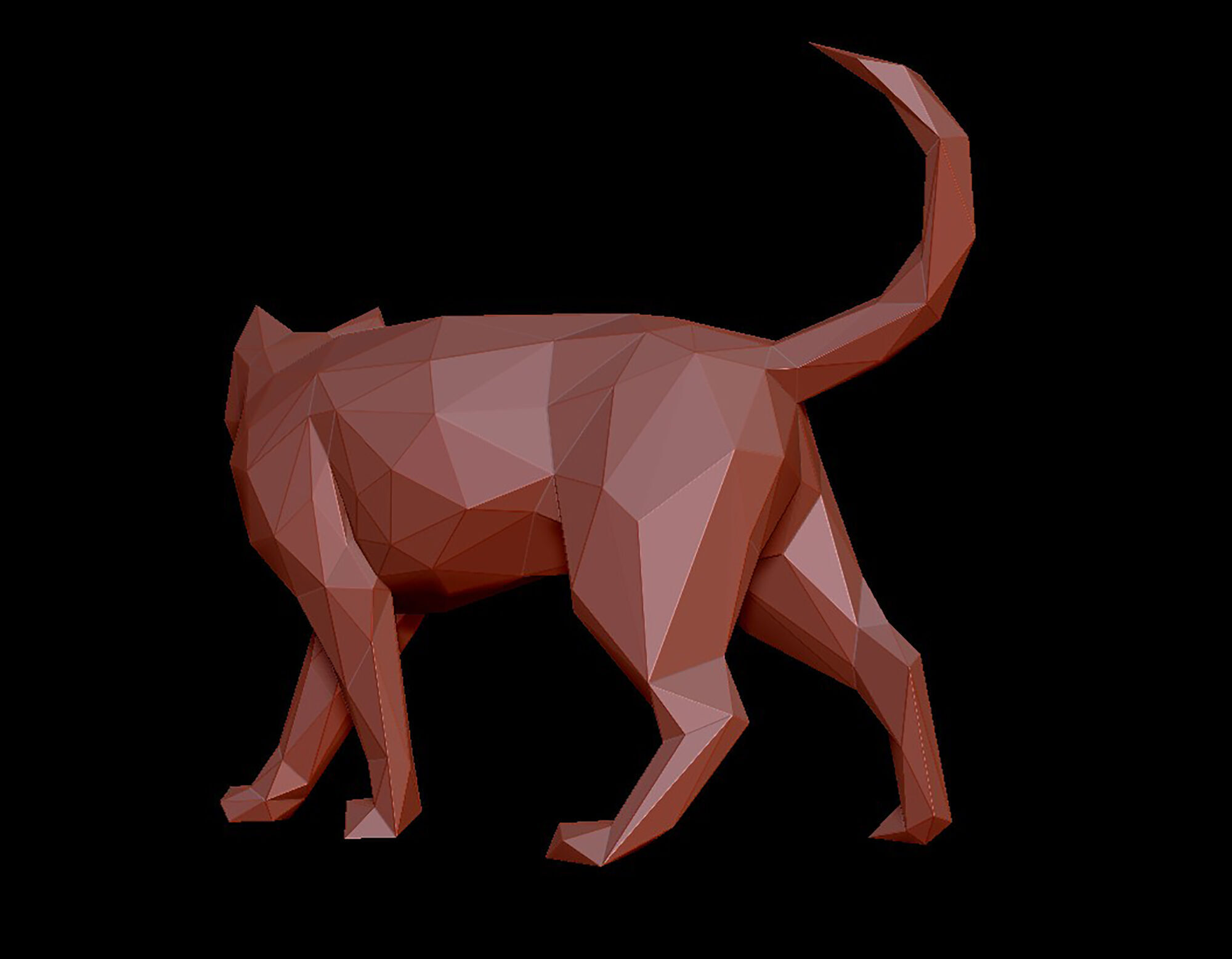 Cat 3D Print Model Geometric 3D print model_3