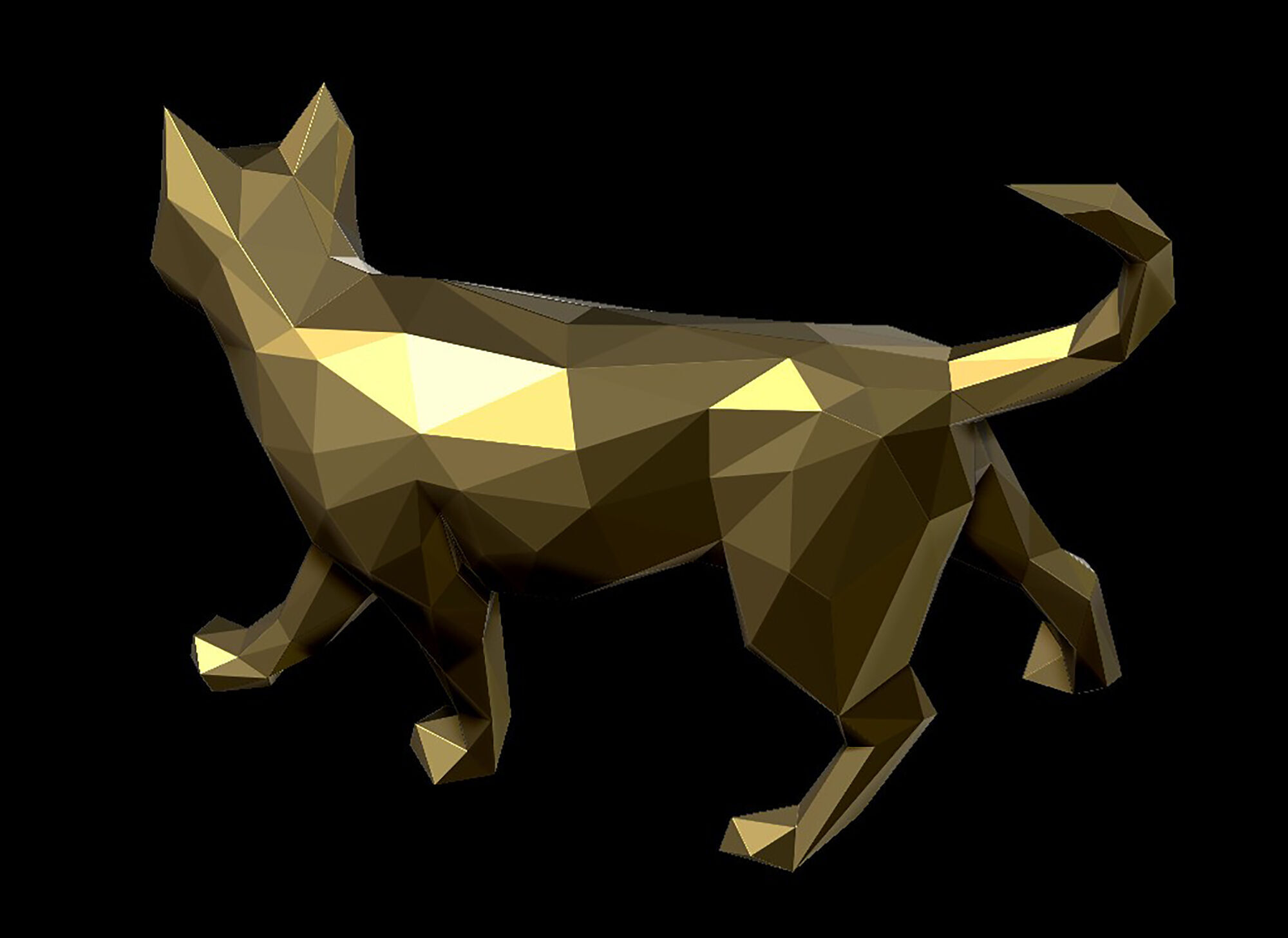 Cat 3D Print Model Geometric 3D print model_5