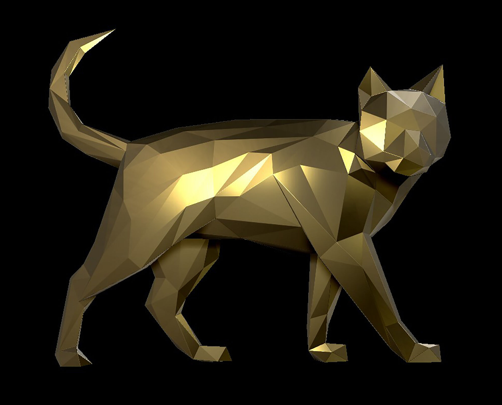 Cat 3D Print Model Geometric 3D print model_4