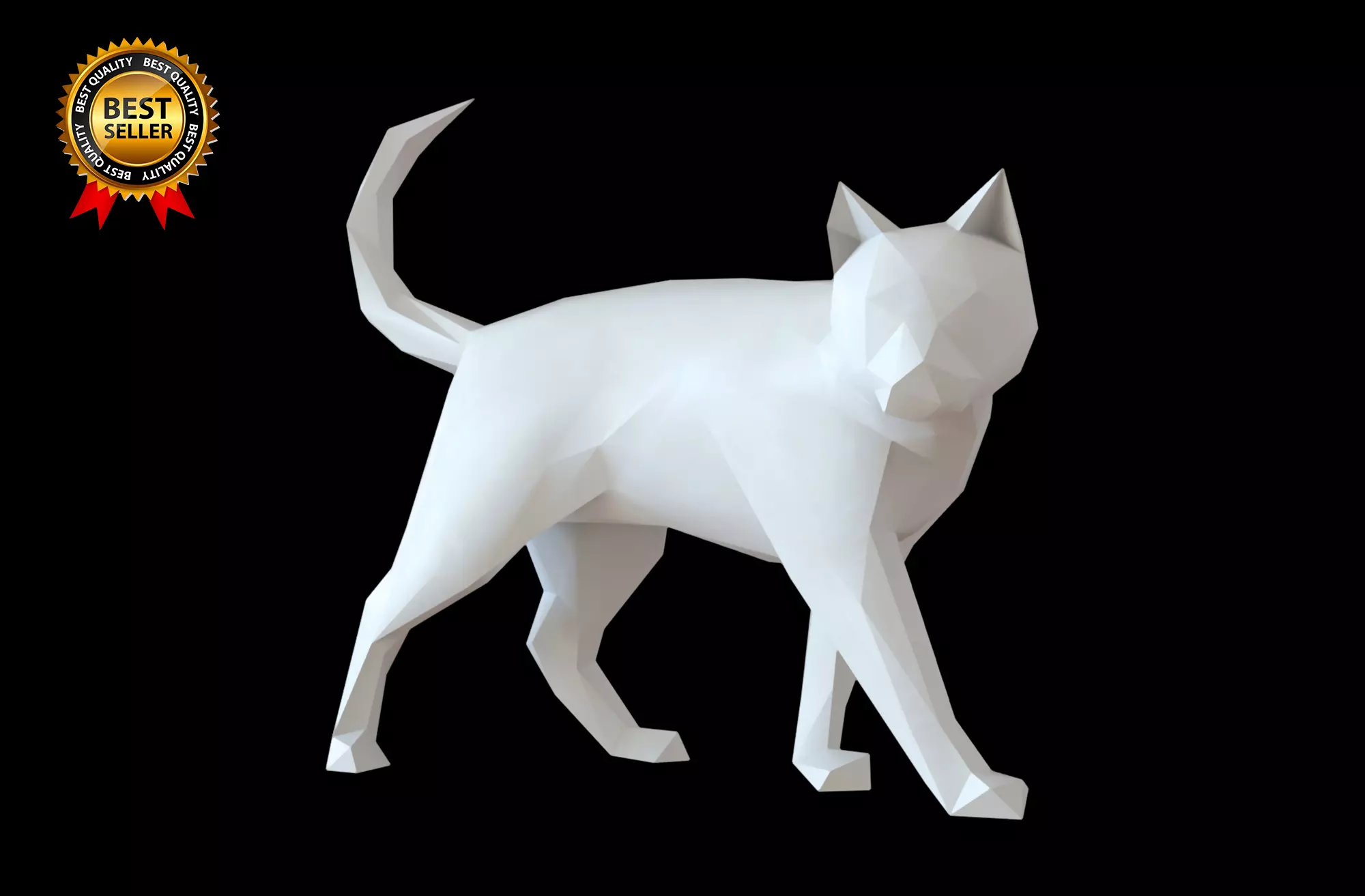 Cat 3D Print Model Geometric 3D print model_0