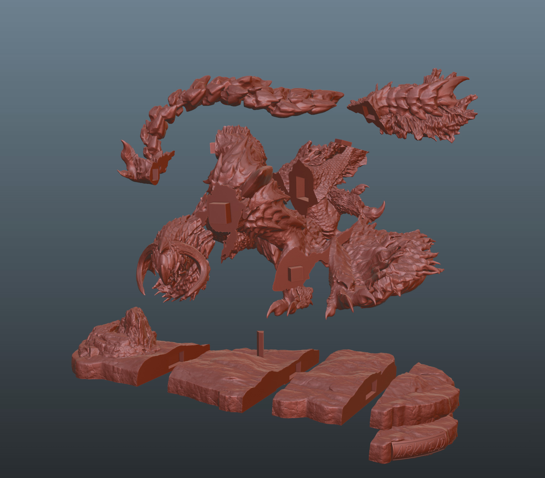 Monster Hunter Wilds Arkveld 3D print model_1