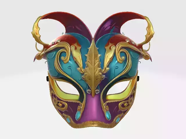 Luxury Venetian Carnival Mask Low-poly 3D model