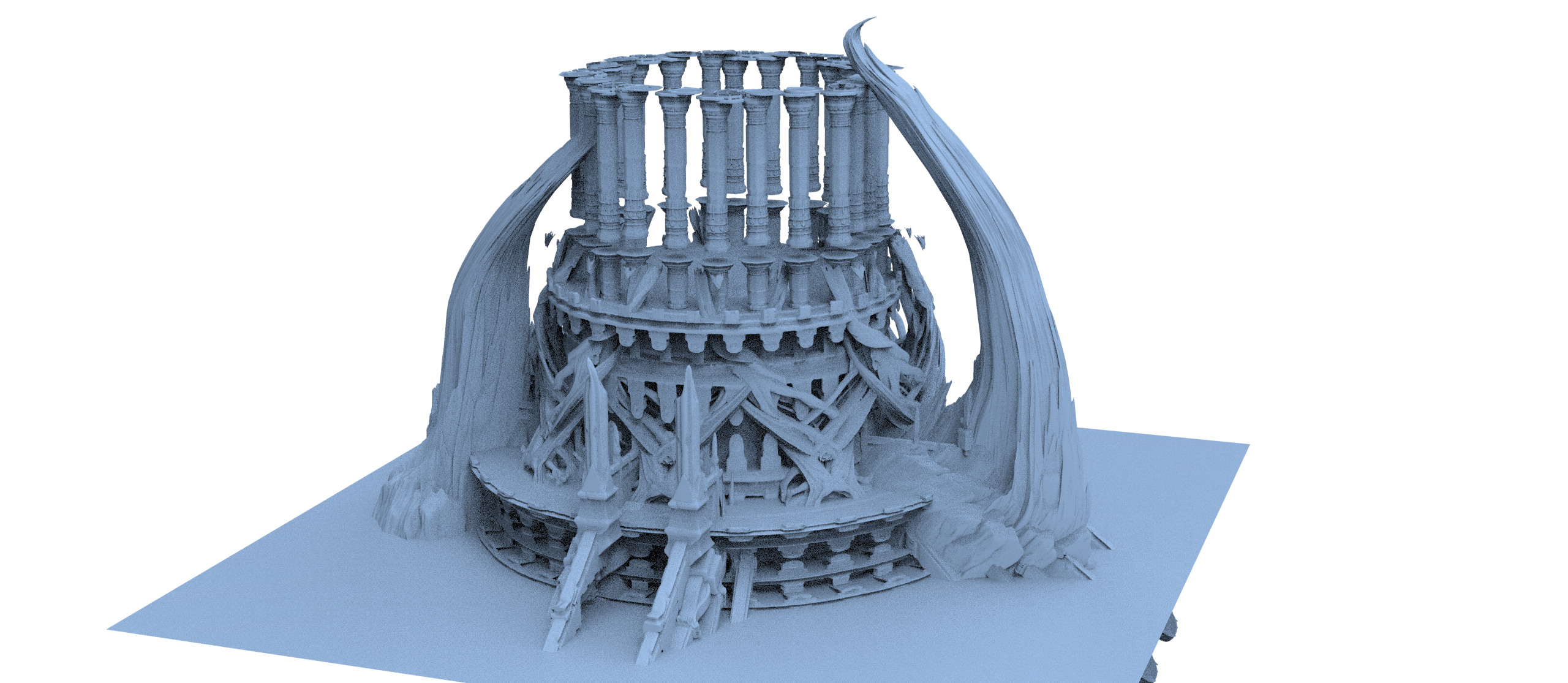 Tower of the Castle cliff collection 3D model_7