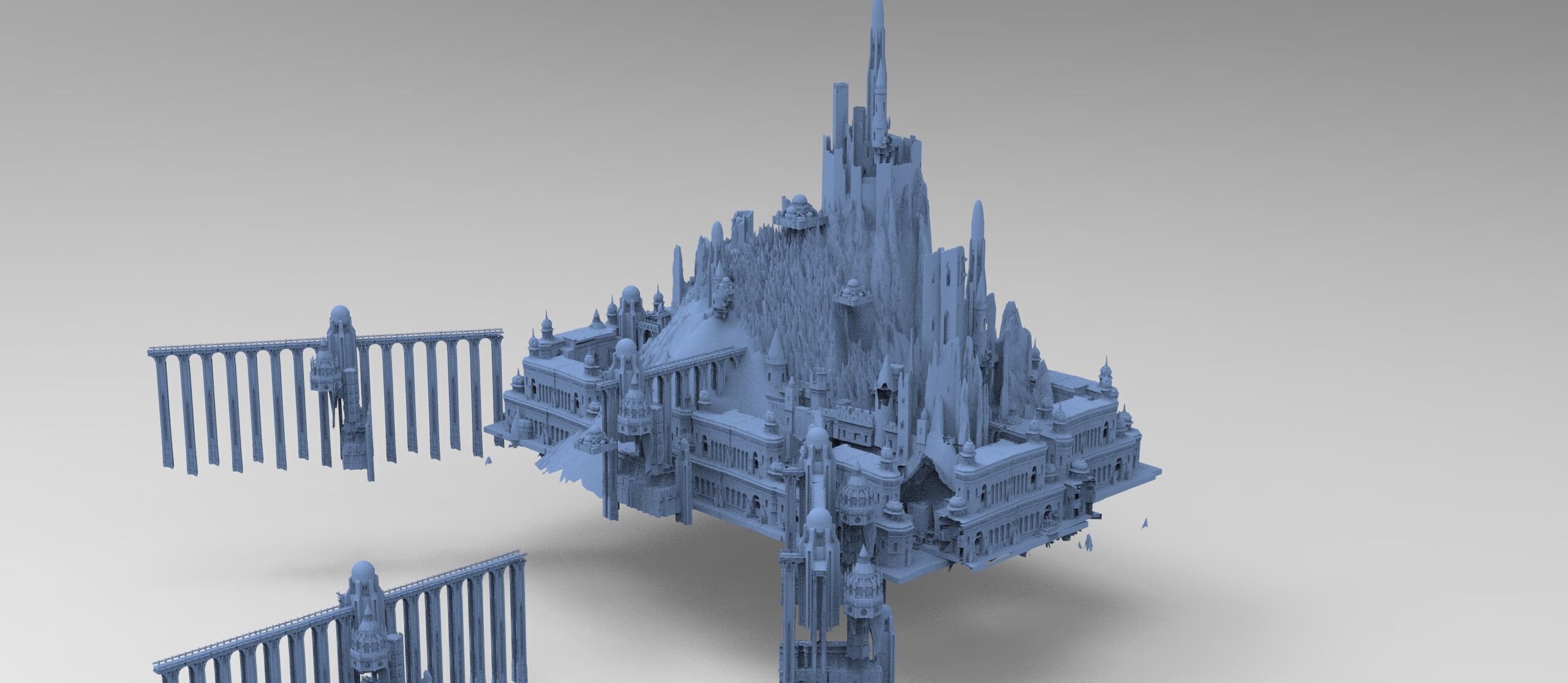Tower of the Castle cliff collection 3D model_12
