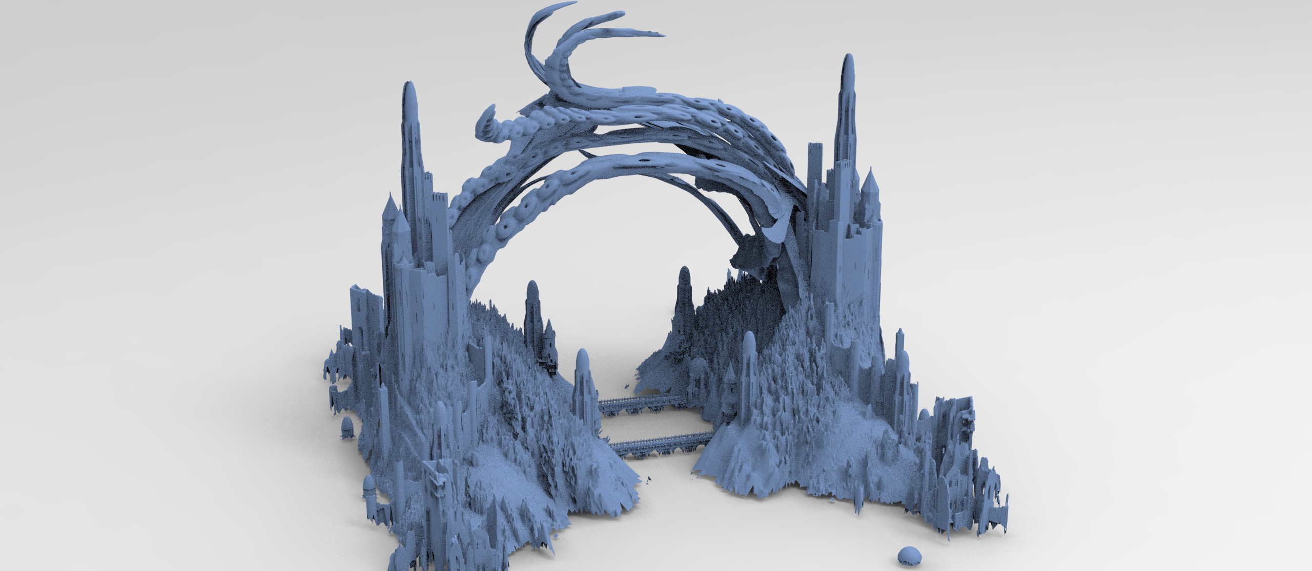 Tower of the Castle cliff collection 3D model_8