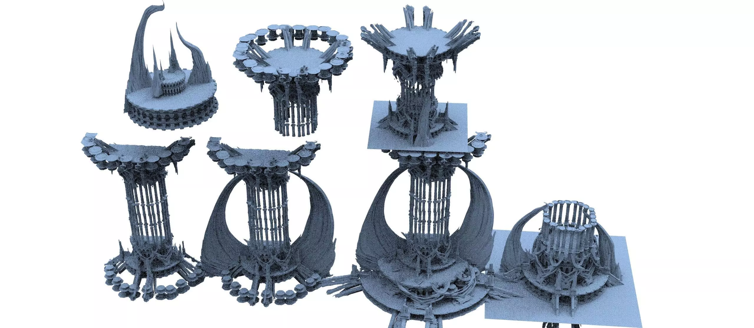 Tower of the Castle cliff collection 3D model_0