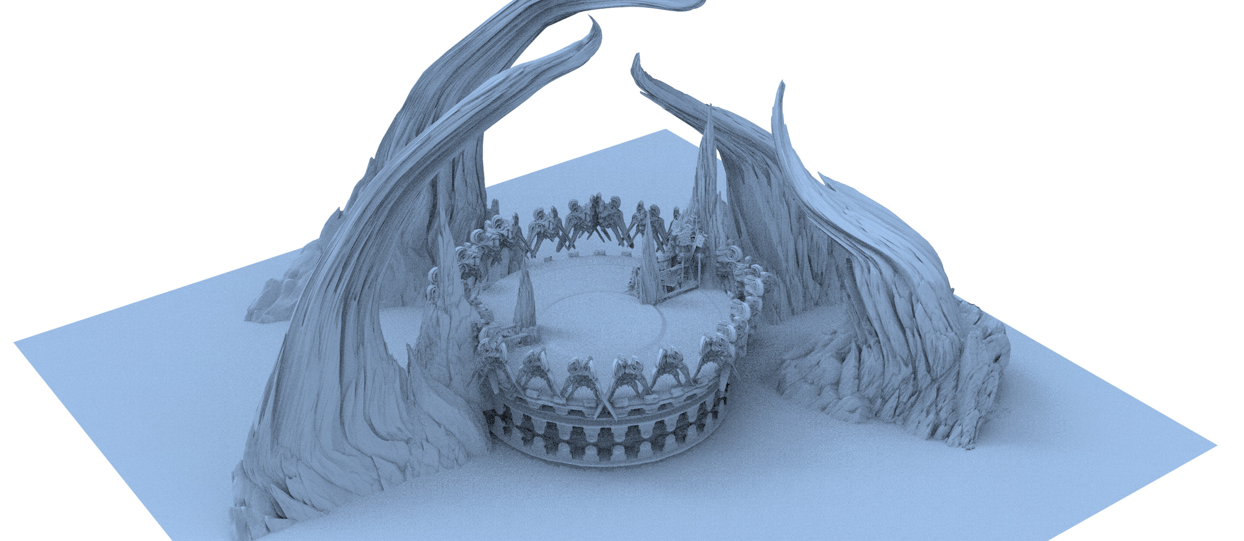 Tower of the Castle cliff collection 3D model_10