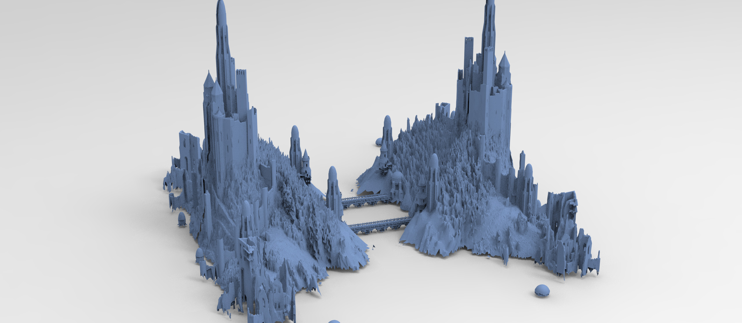 Tower of the Castle cliff collection 3D model_6