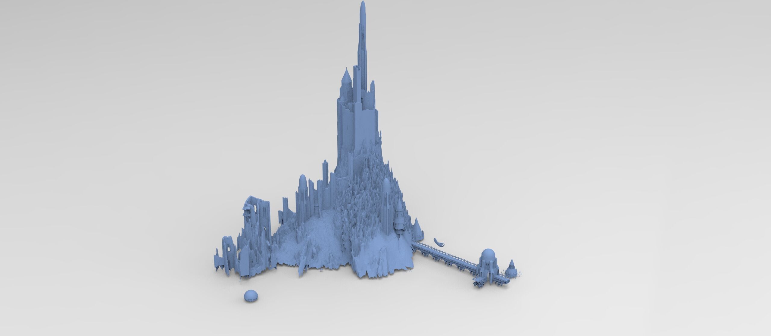 Tower of the Castle cliff collection 3D model_13