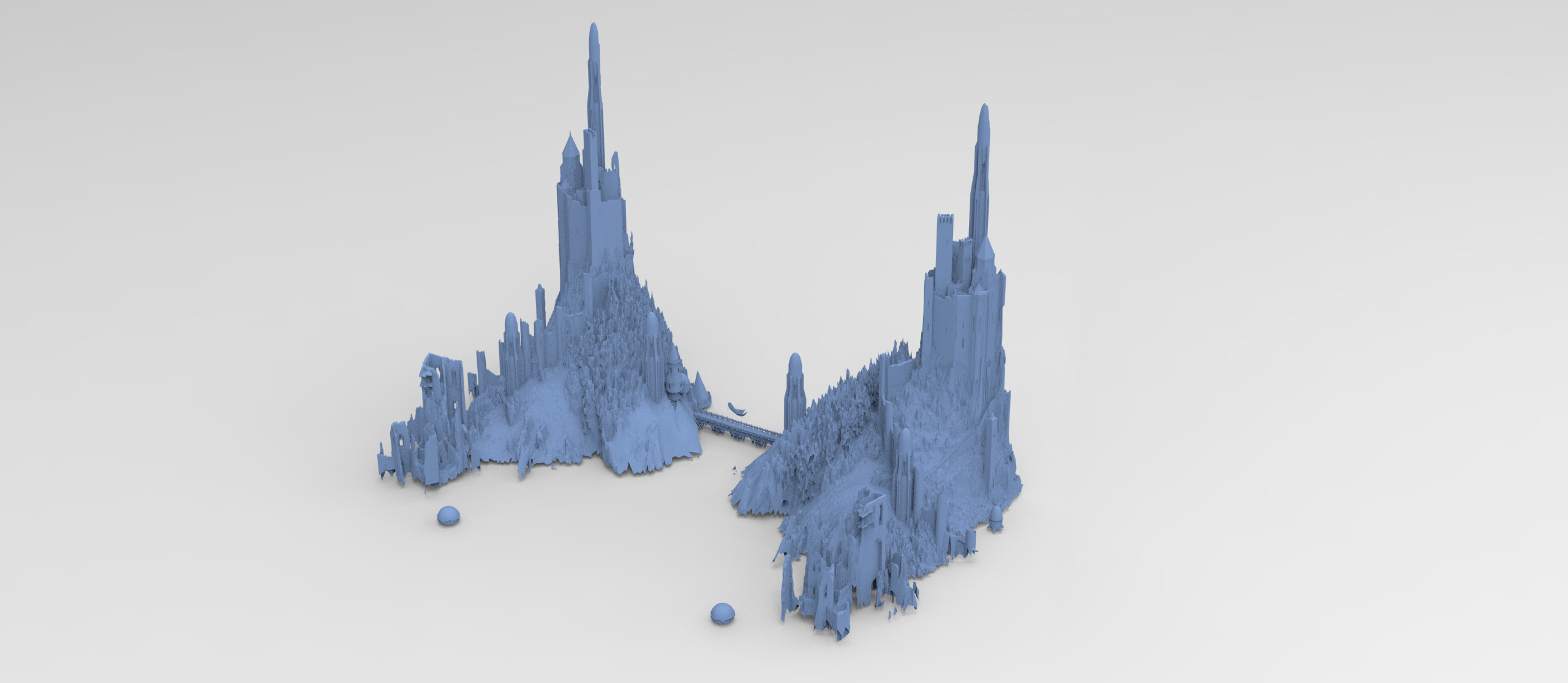 Tower of the Castle cliff collection 3D model_1