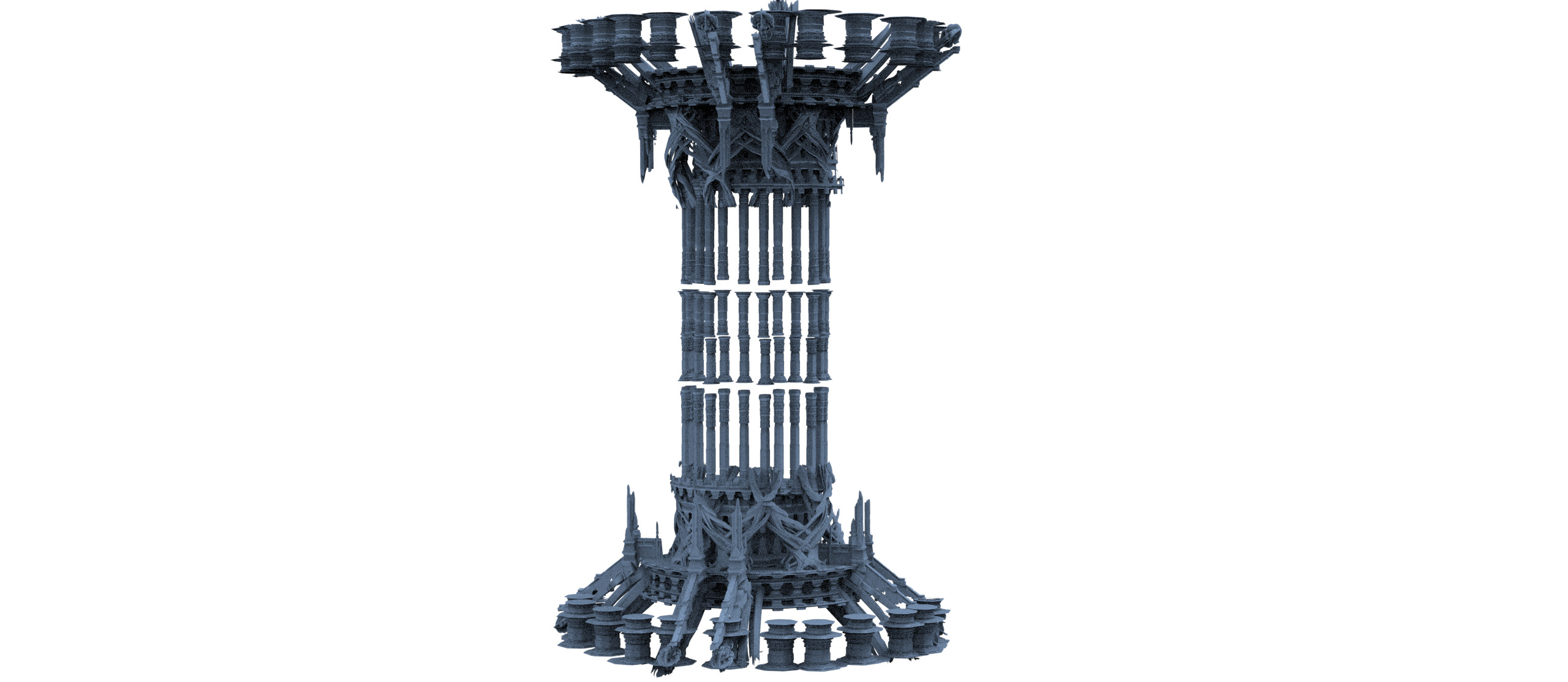 Tower of the Castle cliff collection 3D model_3