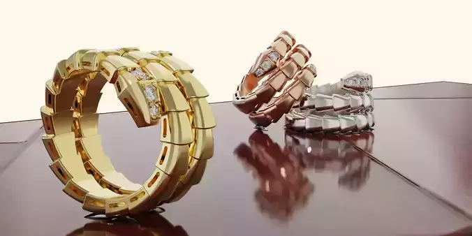 Bvlgari Serpenti Ring double 3D print model
