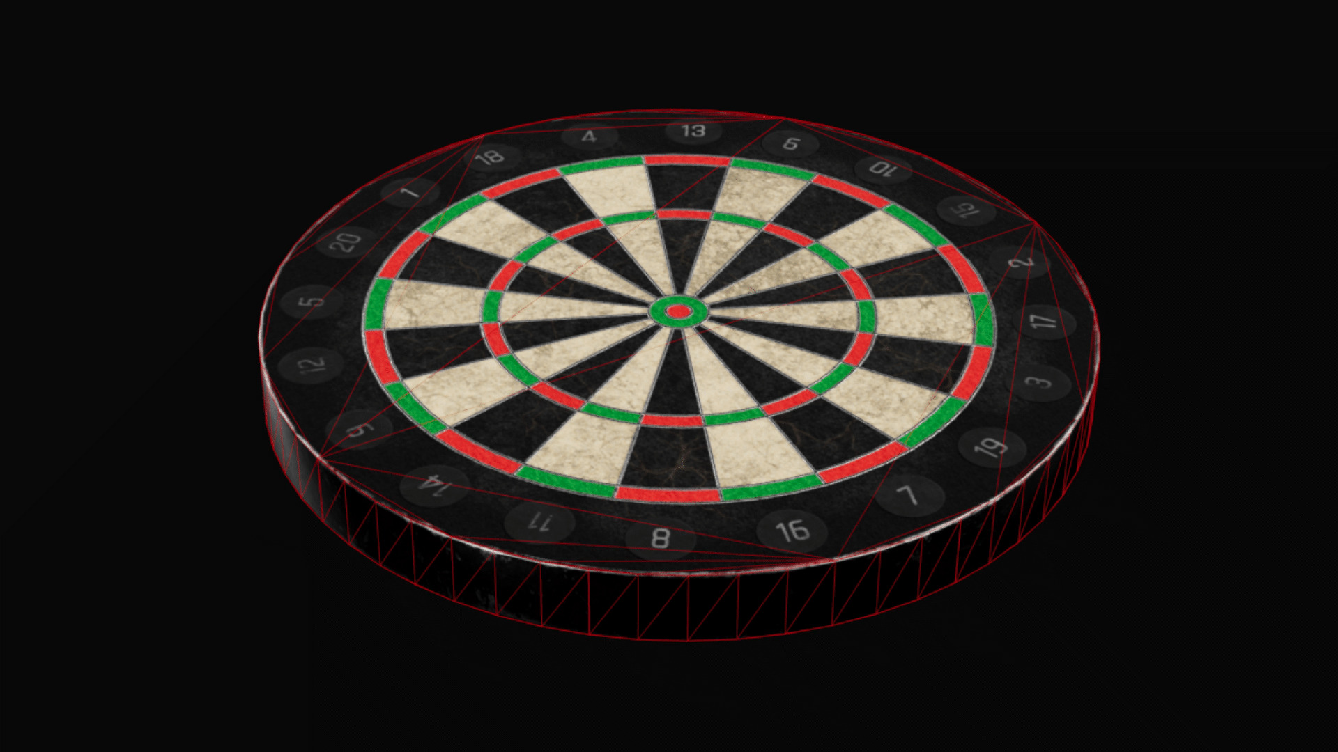 Dartboard - Game Ready Free low-poly 3D model_5