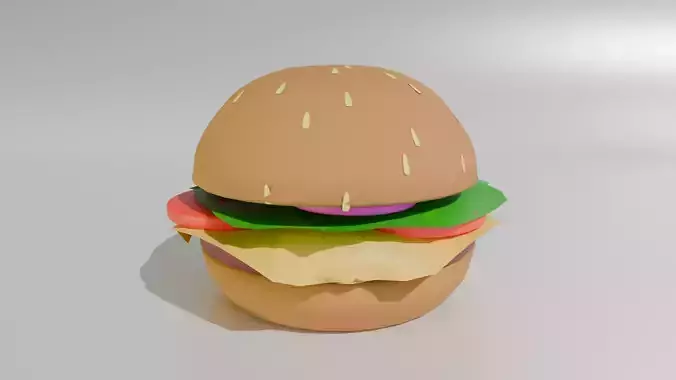 low poly burger