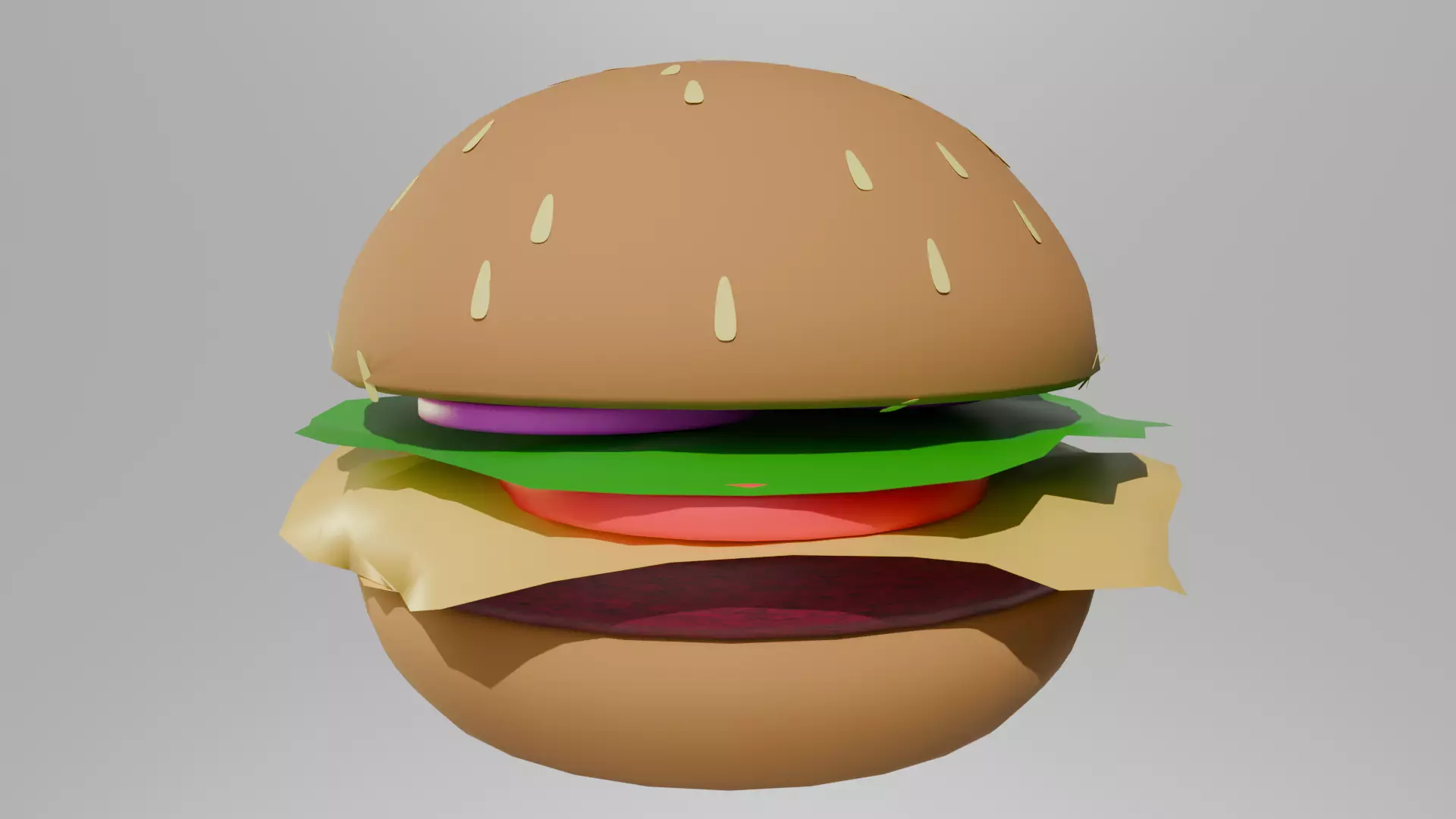 low poly burger Low-poly 3D model_2