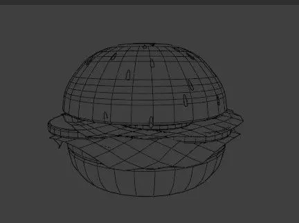 low poly burger Low-poly 3D model_1