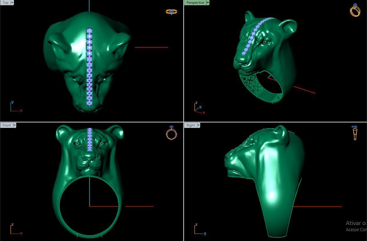 ANEL TIGRE COM PEDRAS 3D print model_2
