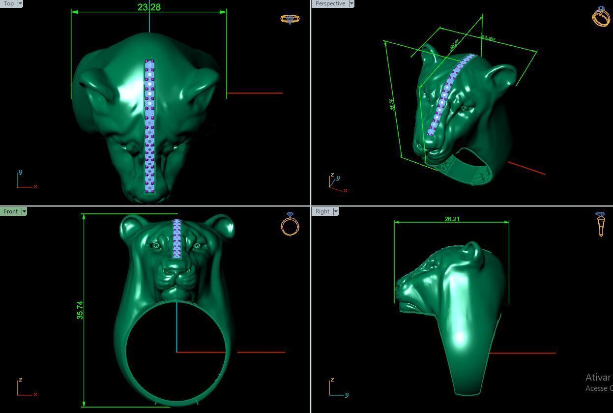 ANEL TIGRE COM PEDRAS 3D print model_3