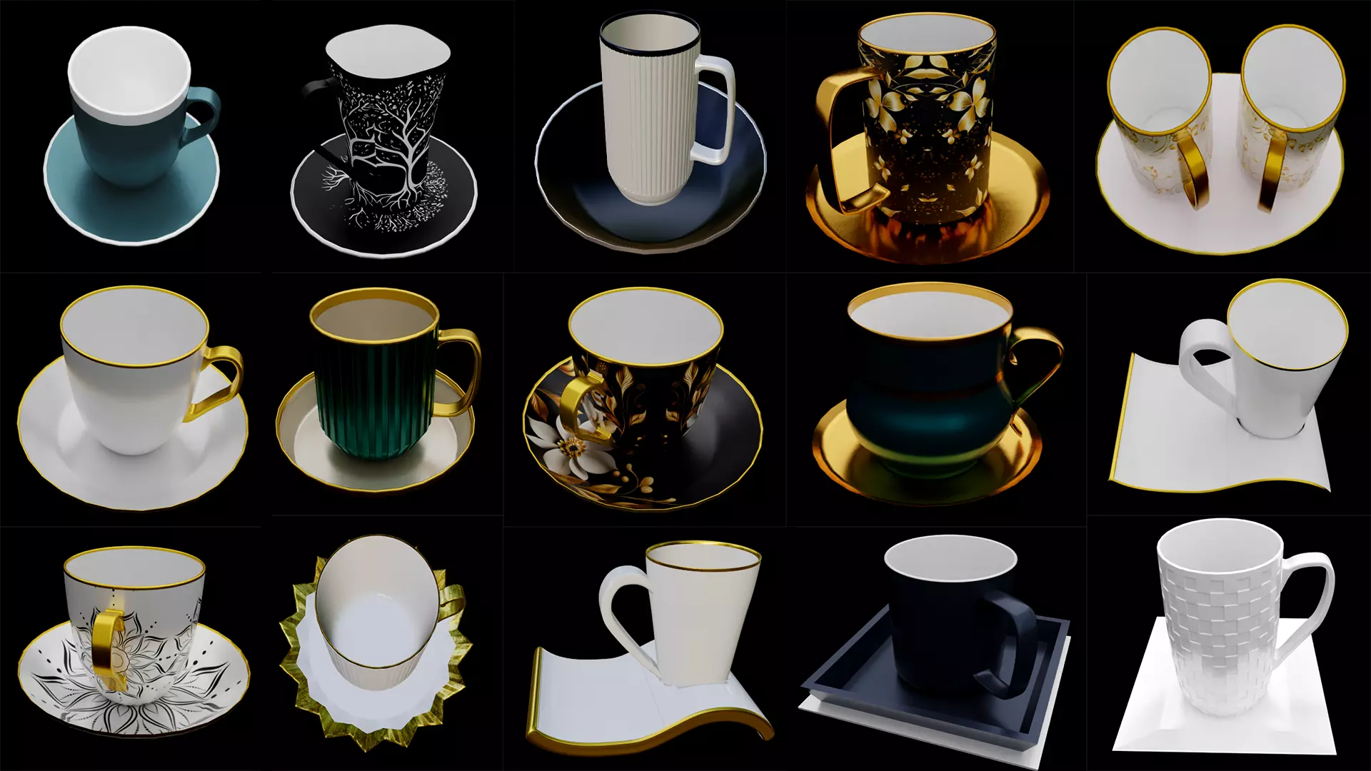 40 models High-Quality Cup 3D Models  3D model_0