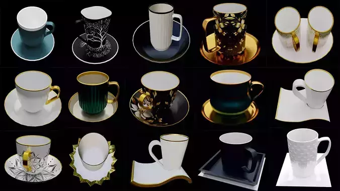 40 models High-Quality Cup 3D Models  3D model