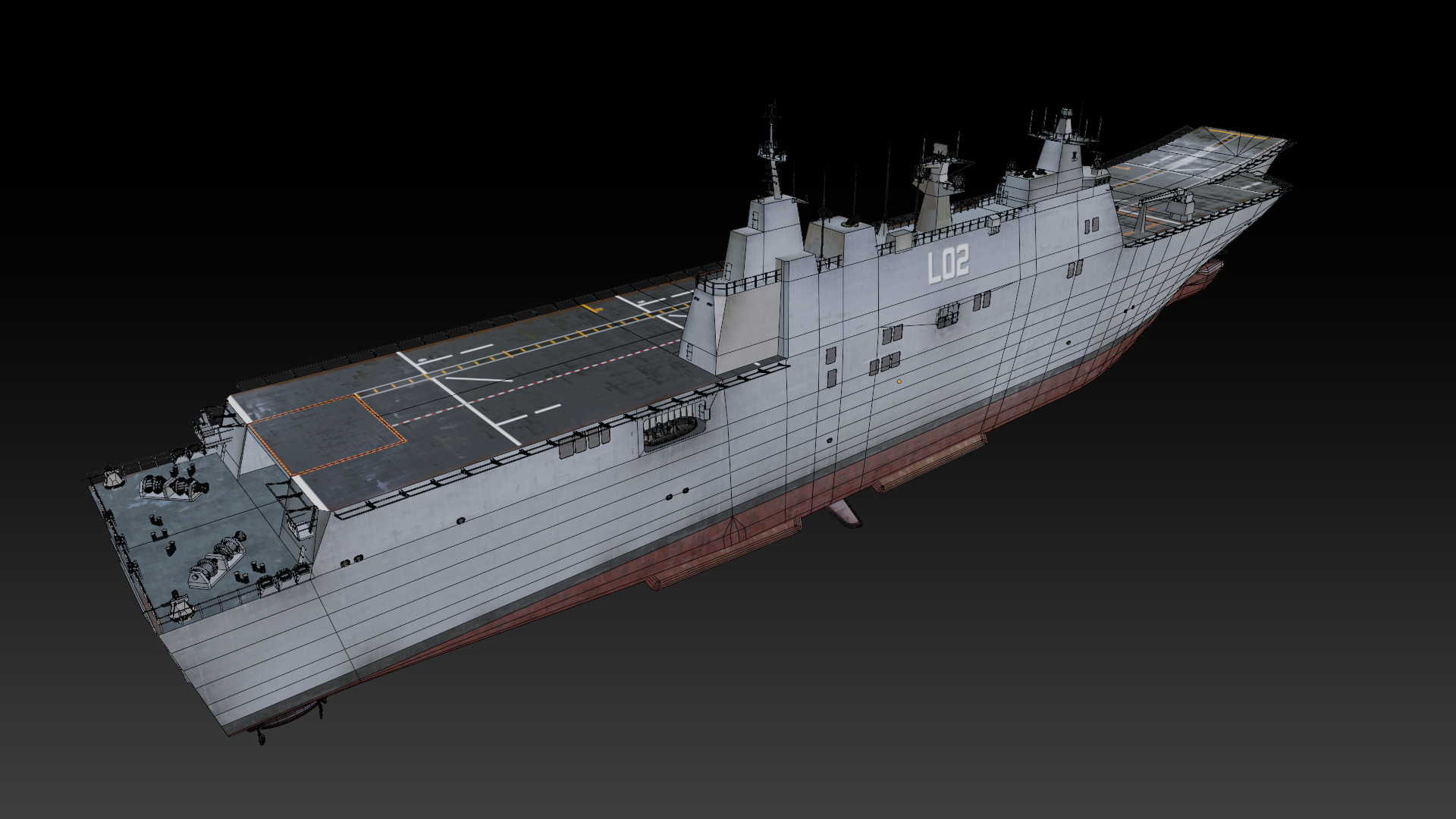 HMAS Canberra Low-poly 3D model_18