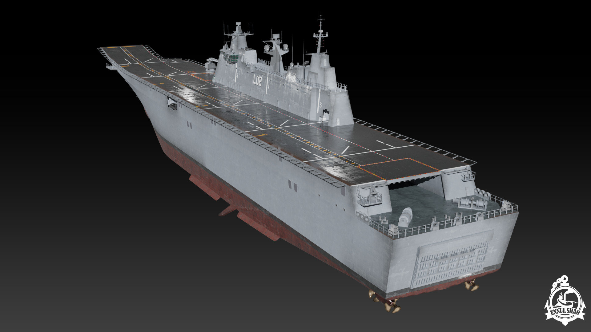 HMAS Canberra Low-poly 3D model_5