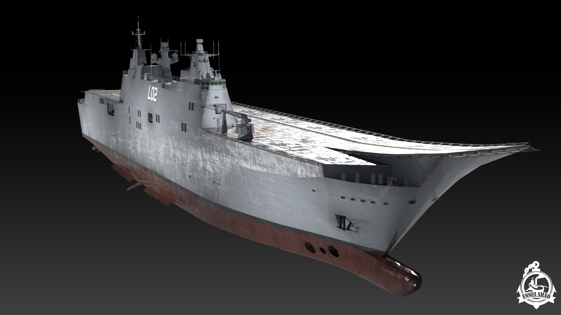 HMAS Canberra Low-poly 3D model_2