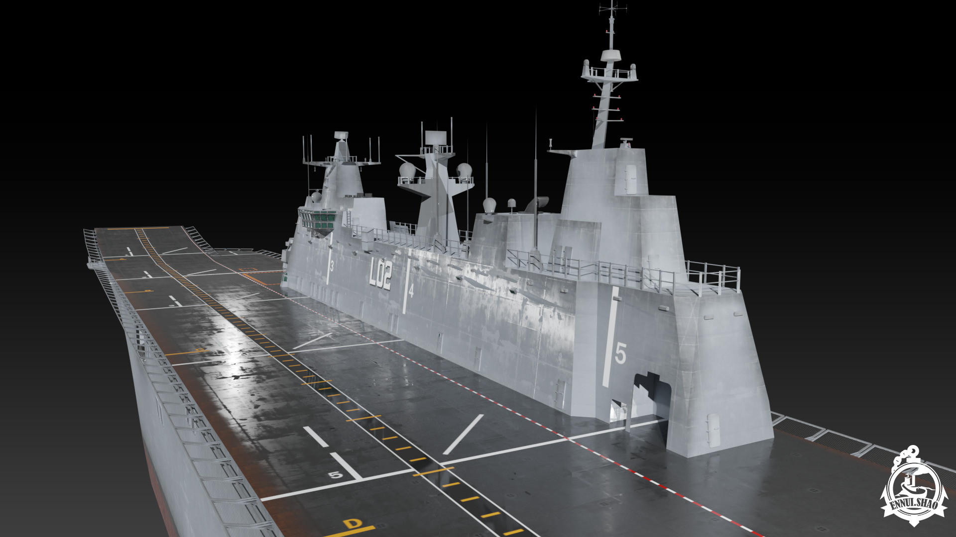 HMAS Canberra Low-poly 3D model_13