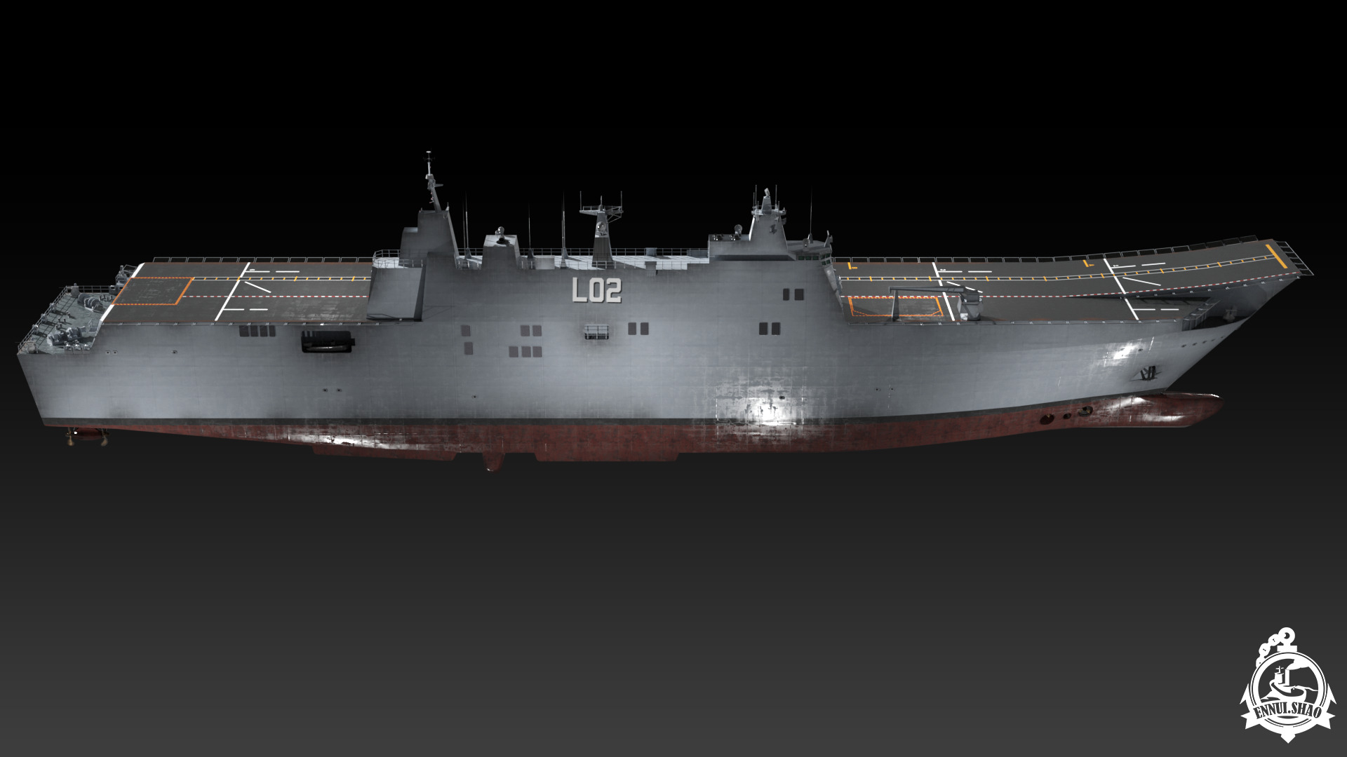 HMAS Canberra Low-poly 3D model_3