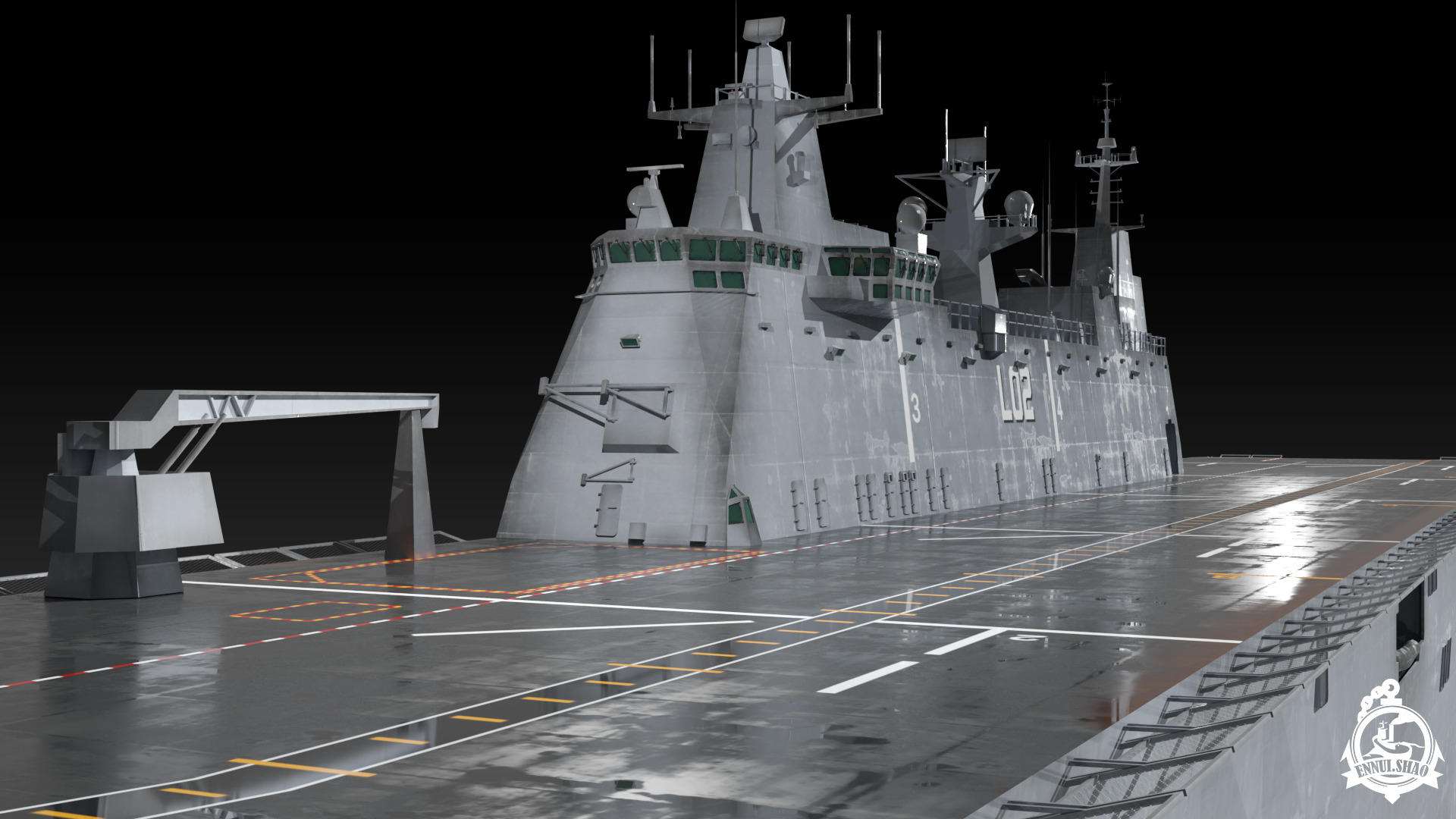 HMAS Canberra Low-poly 3D model_9