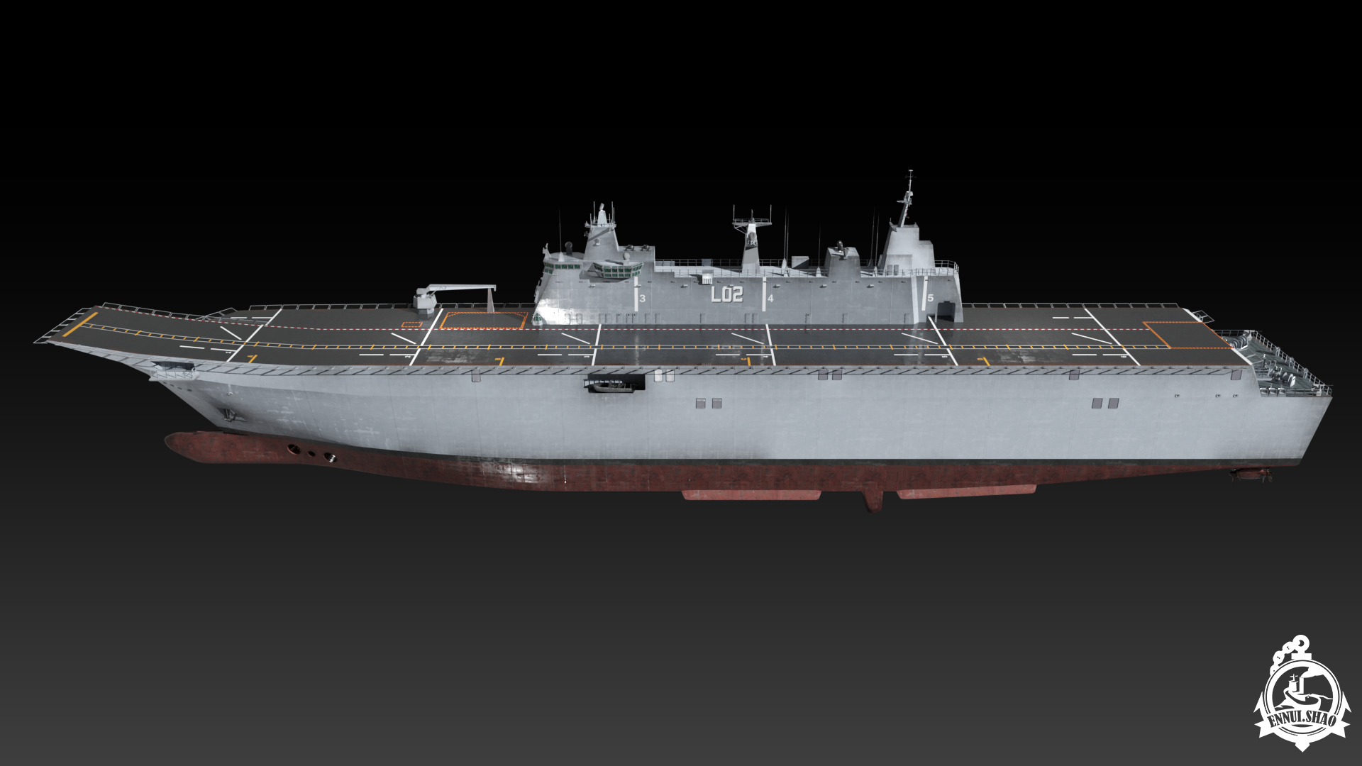 HMAS Canberra Low-poly 3D model_6