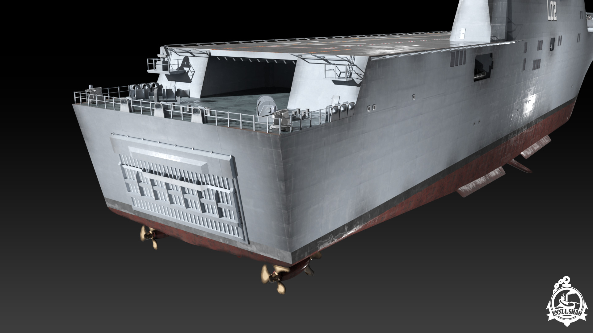 HMAS Canberra Low-poly 3D model_11