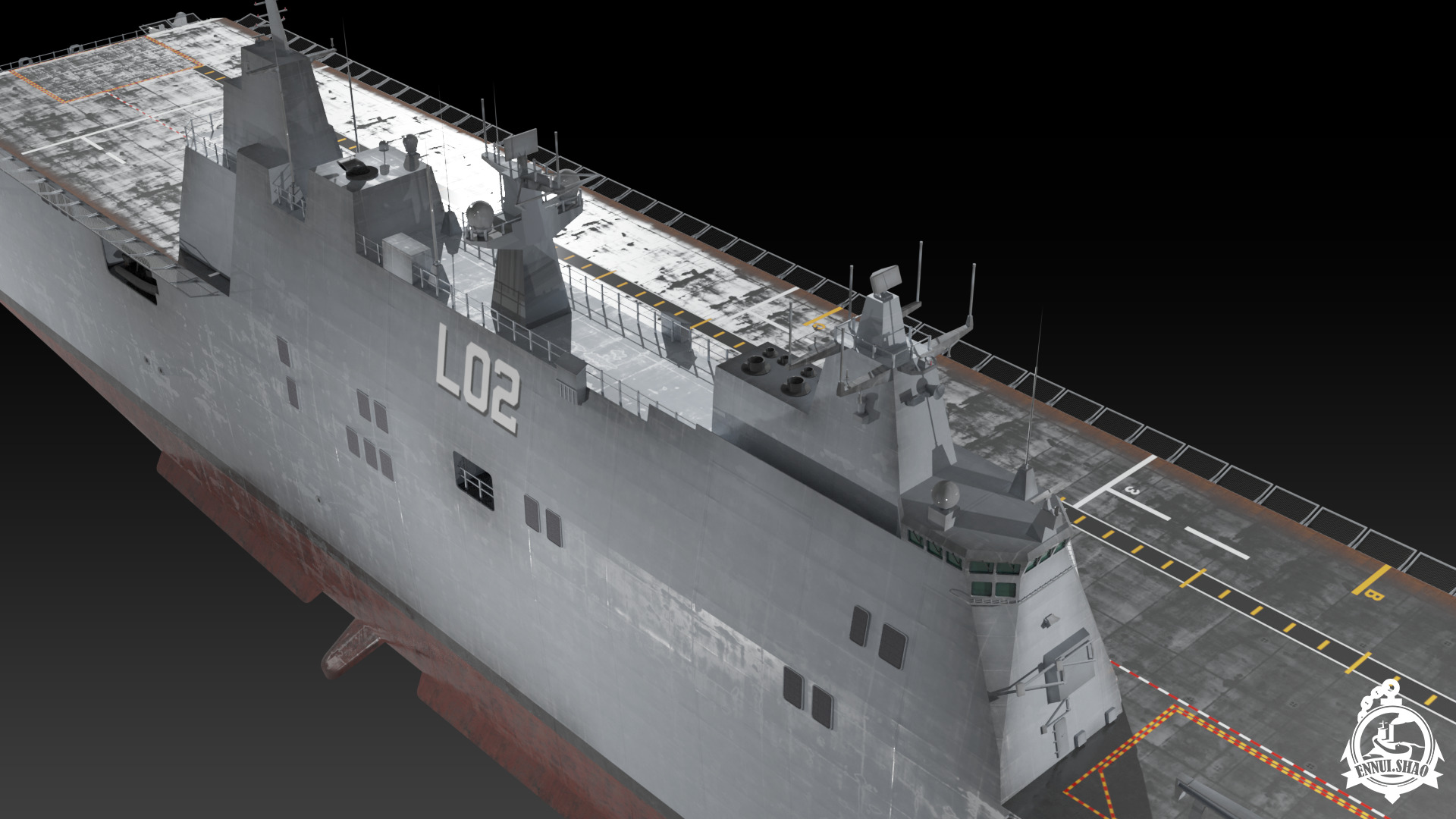 HMAS Canberra Low-poly 3D model_10