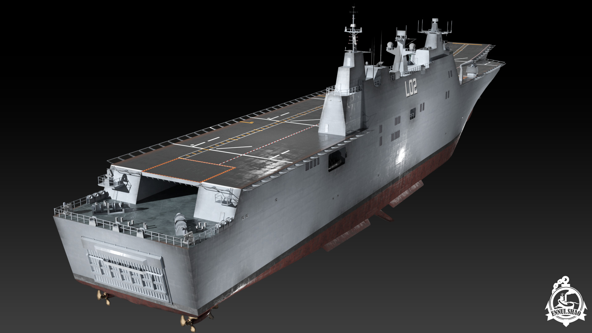 HMAS Canberra Low-poly 3D model_4