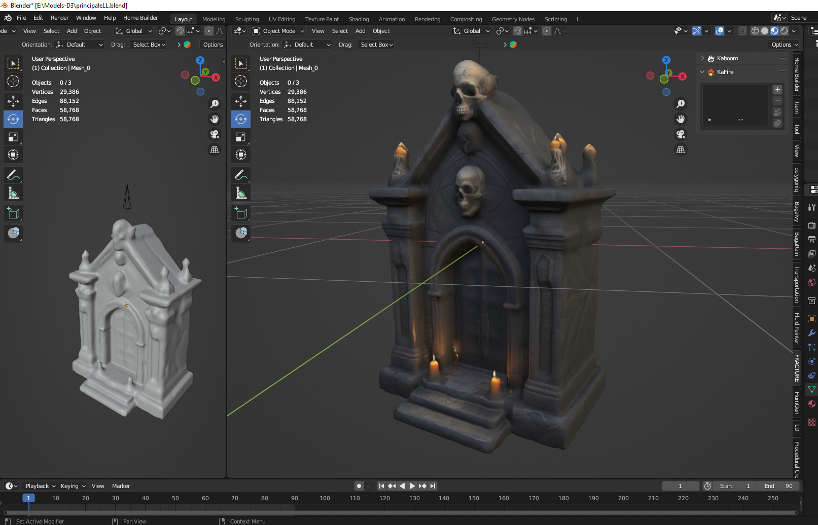 skull gate Low-poly 3D model_2