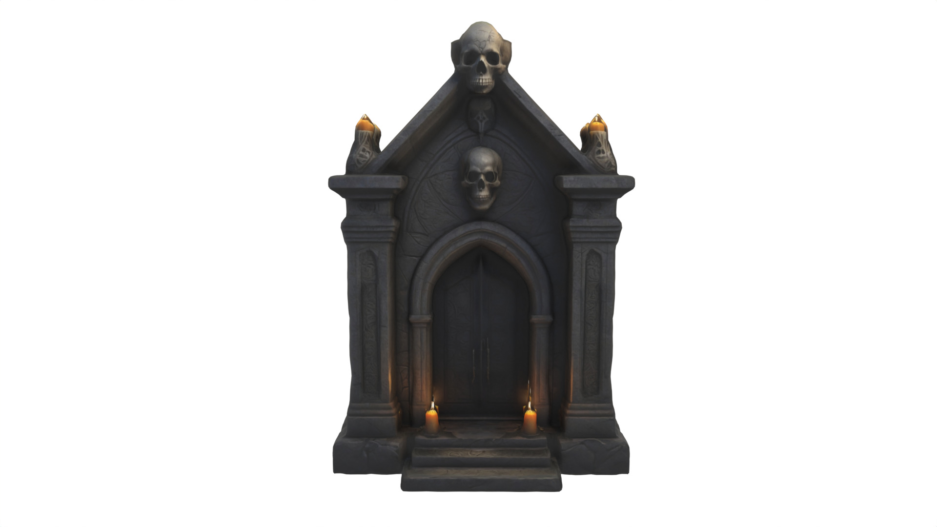 skull gate Low-poly 3D model_3