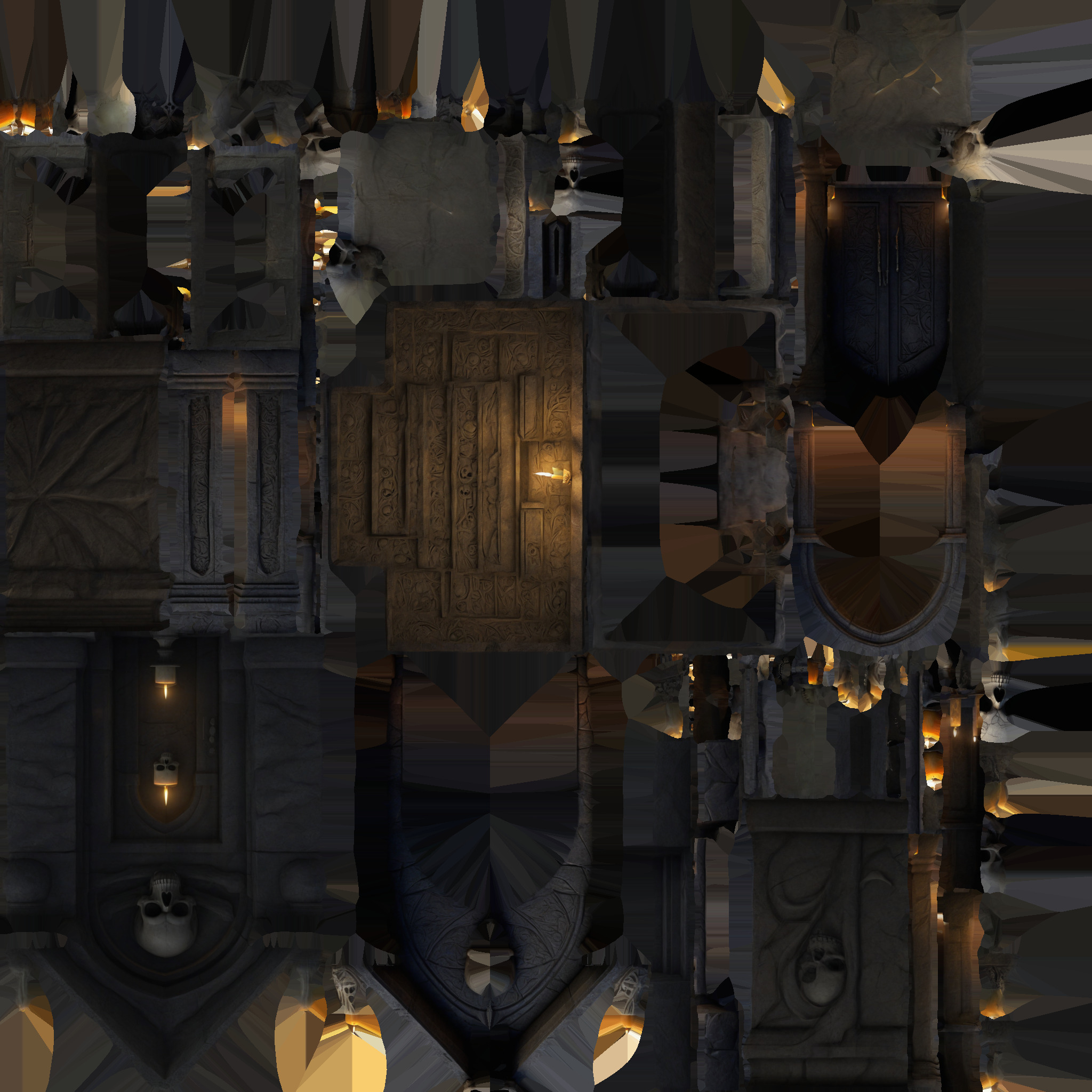 skull gate Low-poly 3D model_6