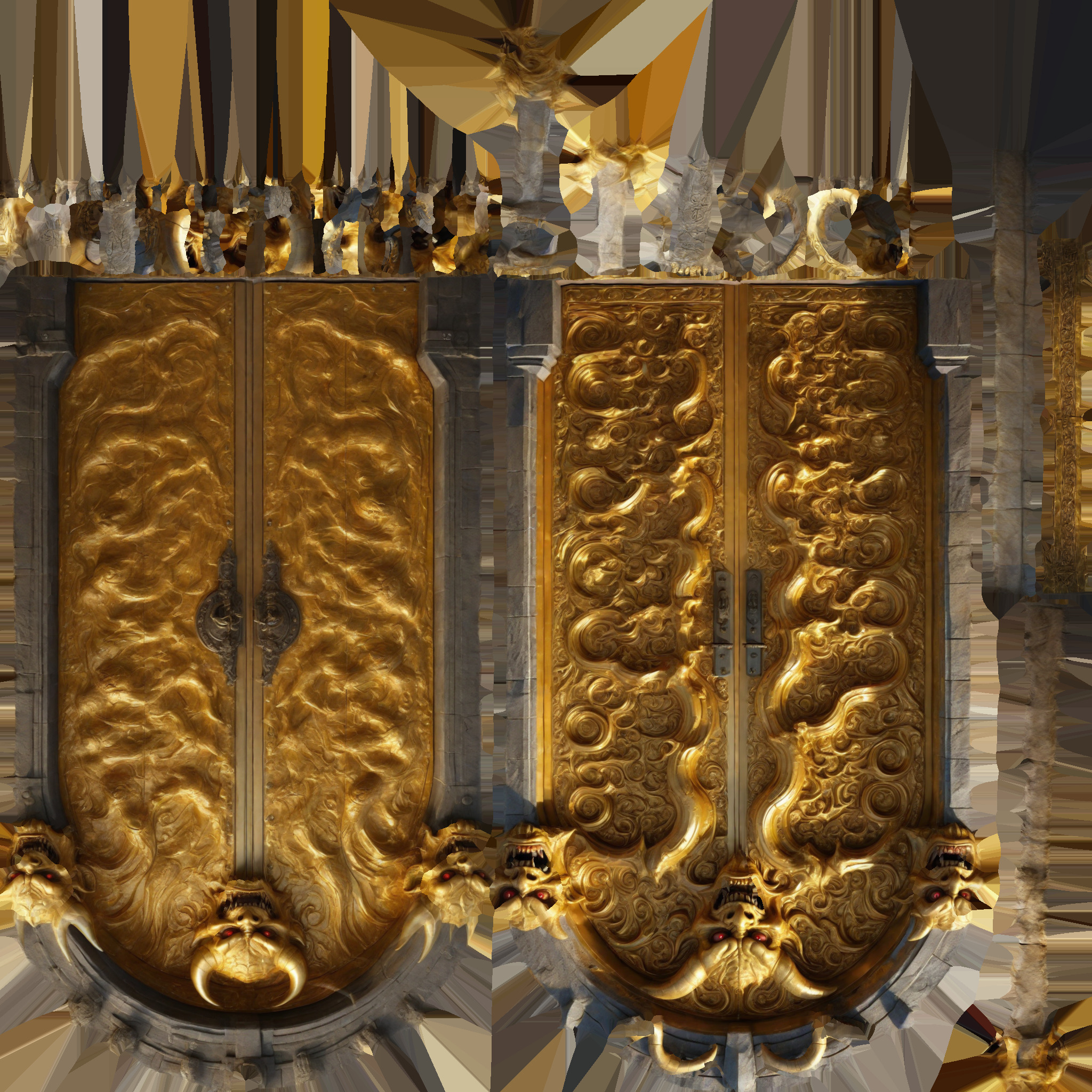 devil door Low-poly 3D model_5