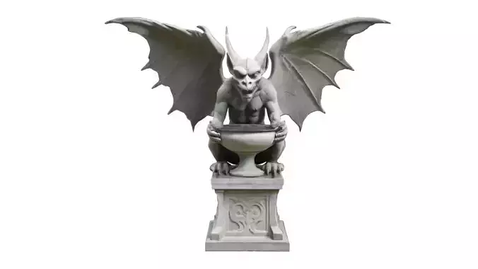 drakula statue Low-poly 3D model