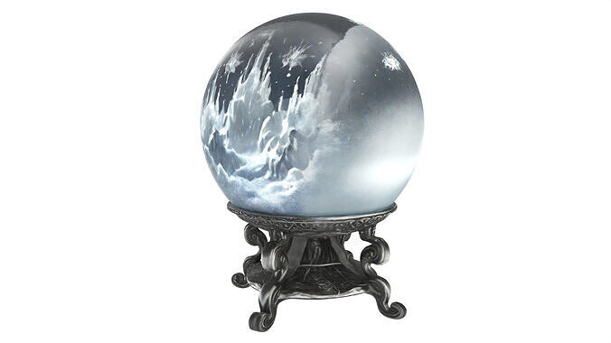 crystal magic sphere Low-poly 3D model