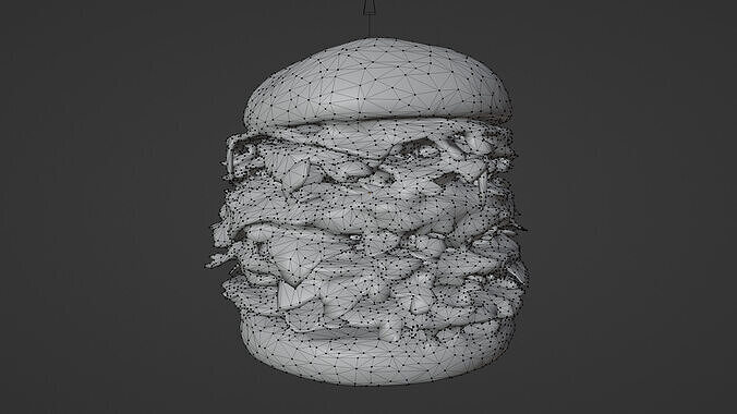 hamburger Low-poly 3D model 4