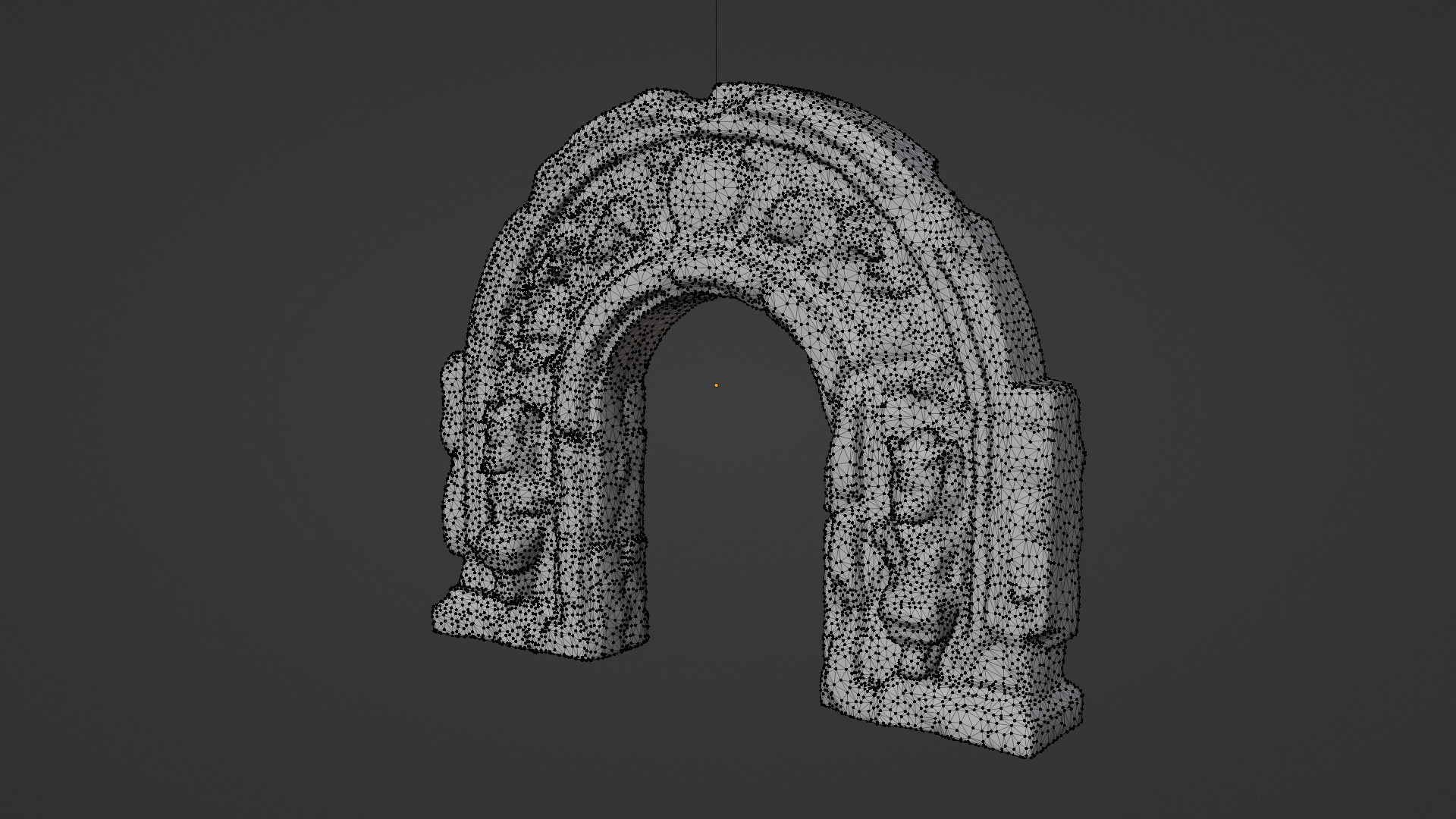 gate medieval Low-poly 3D model_4