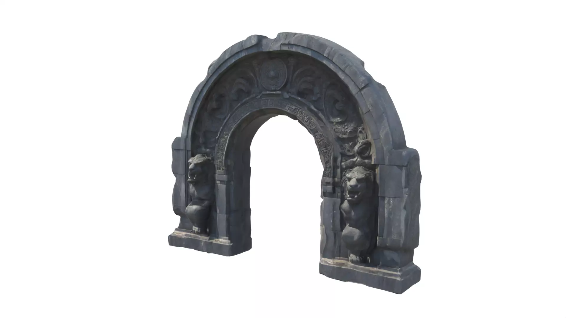 gate medieval Low-poly 3D model_0