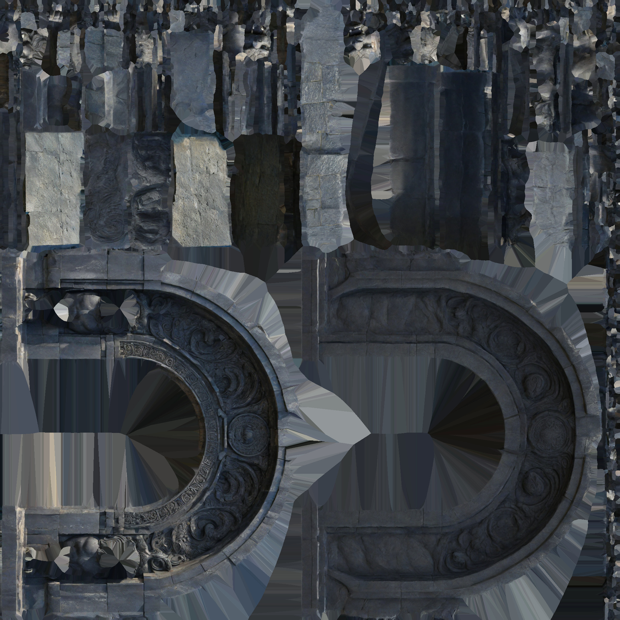 gate medieval Low-poly 3D model_5