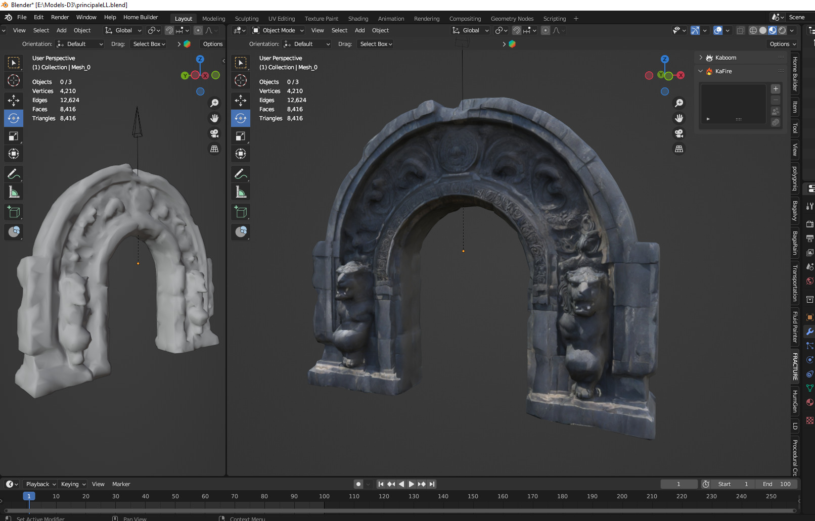 gate medieval Low-poly 3D model_2