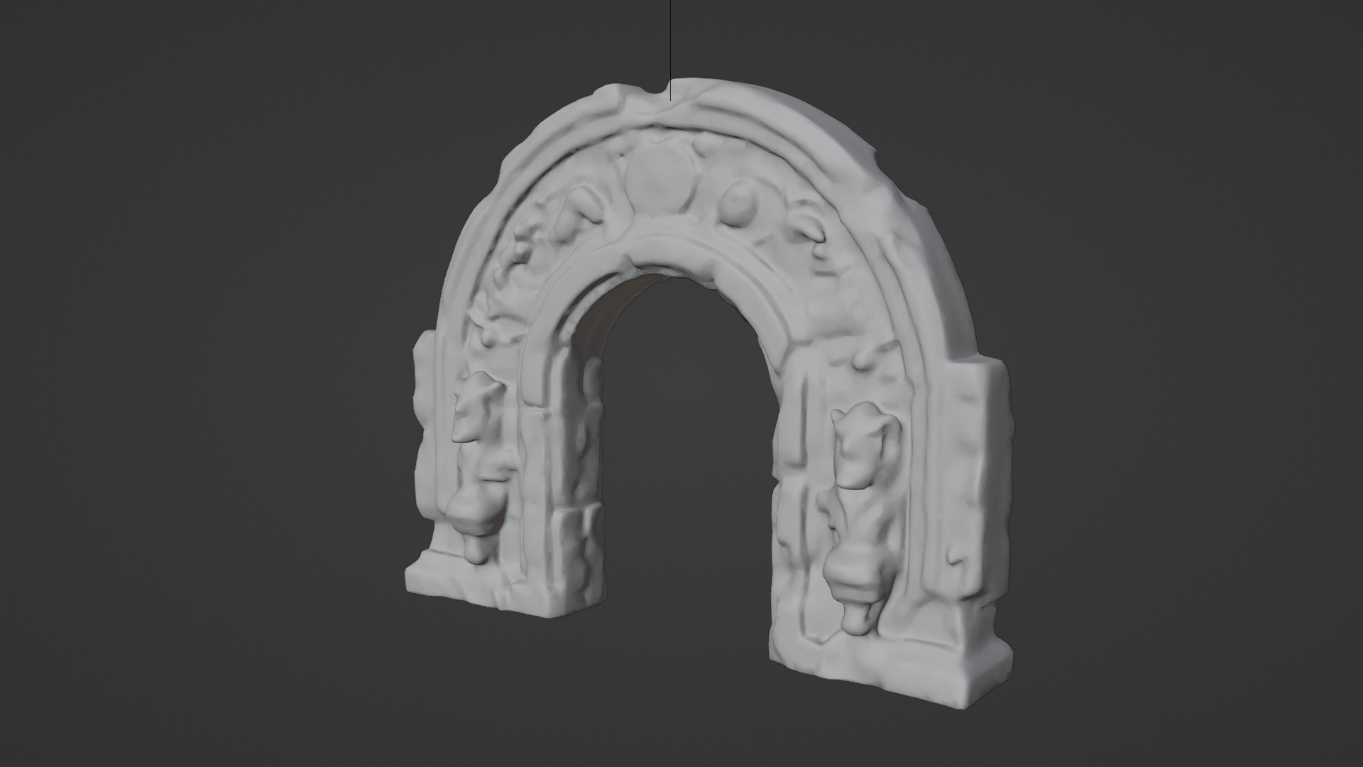gate medieval Low-poly 3D model_3