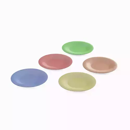 Disposable Plastic Plate Set Low-poly 3D model